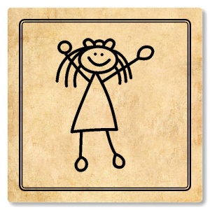 WC dívky, 80x80mm, pergamen, Utah